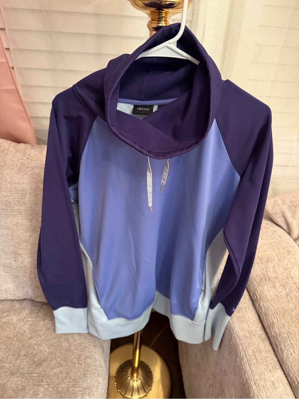 Marmot Two-Tone Lavender and Deep Purple Cowl Pullover